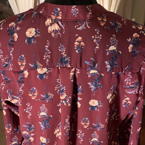 Alice Blue plum & navy floral women’s shirt Medium​ - Picture 10 of 10